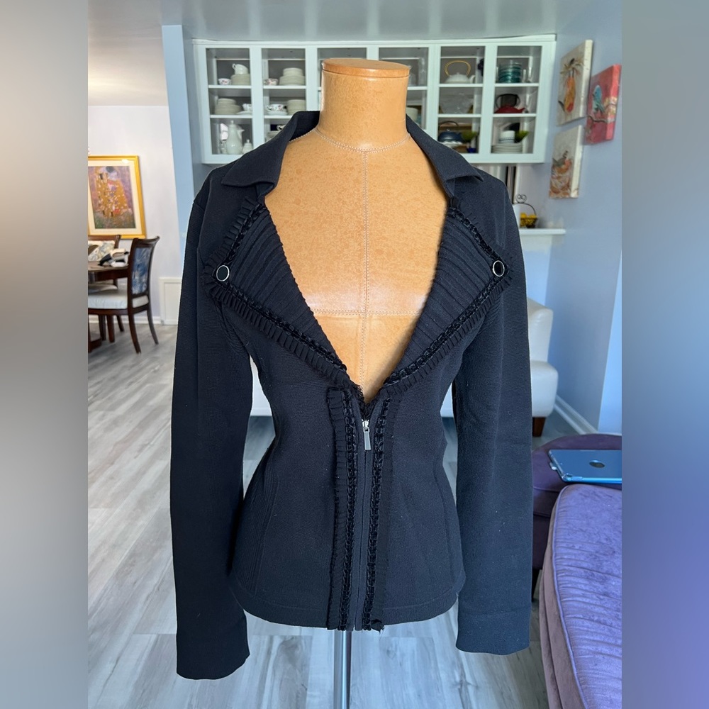 WHBM - black knit jacket size 12